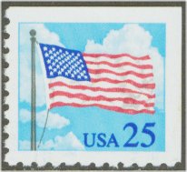 2285A 25c Flag  Clouds [from booklet] Used Single #2285Aused