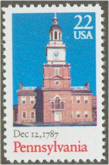 2337 22c Pennsylvania Bicentennial F-VF Mint NH #2337nh