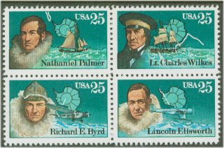 2386-9 25c Antarctic Explorers 4 Singles F-VF Mint NH #2386sing