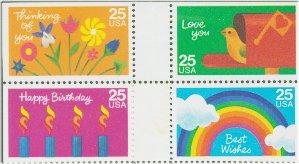 2395-8 25c singles from Special Occasions booklet Used #2395-8usgd