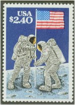 2419 2.40 Moon Landing F-VF Mint NH Plate Block of 4 #2419pb