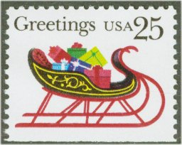 2429 25c Christmas Sleigh [from booklet] F-VF Mint NH #2429nh