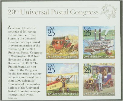 2438 25c Traditional Mail Souvenir Sheet F-VF Used #2438used
