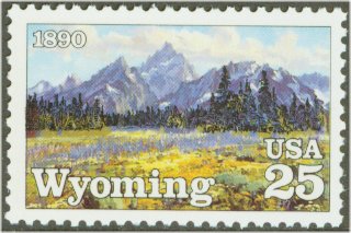 2444 25c Wyoming Statehood Used Single #2444used