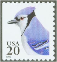 2483au 20c Blue Jay, Unfolded Booklet Pane F-VF Mint NH #2483au