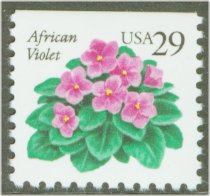 2486au 29c African Violet Booklet Pane F-VF Mint NH #2486au