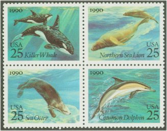 2508-11 25c Sea Creatures Singles F-VF Mint NH #2508sing