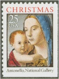 2514b 25c Christmas,Madonna, booklet Single F-VF Mint NH #2514v