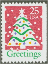 2516 25c Christmas Tree [from booklet] Used Single #2516used