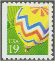 2530au 19c Ballooning Booklet Pane of 10 F-VF Mint NH #2530au