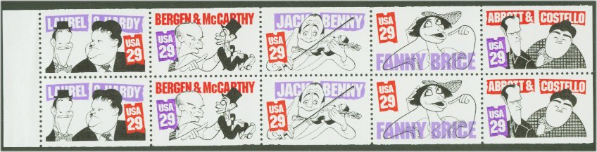 2562-6 29c Comedians 5 Used Singles F-VF  #2562-6used