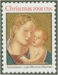 2578a 29c Christmas, Madonna Booklet Pane #2578a