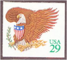 2596a 29c Eagle Self Adhesive Green Booklet Pane F-VF Mint NH #2596a