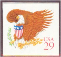 2597a 29c Eagle, Red Booklet Pane F-VF Mint NH #2597a