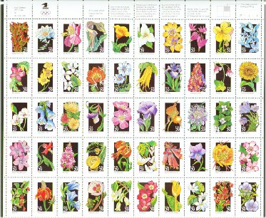 2647-96 29c Wildflowers Sheet of 50 Used #2647-96shus