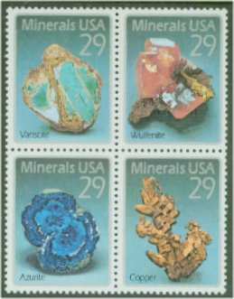2700-3 29c Minerals Block of 4 Used #2700-3used