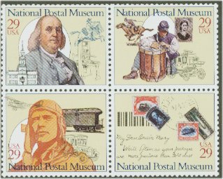2779-82 29c Postal Museum Attached block of 4 F-VF Mint NH #2779-82nh