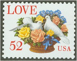 2815 52c Love  Dove Plate Block #2815pb