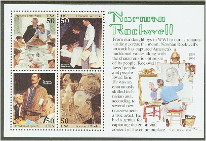 2840 2. Rockwell Souvenir Sheet Used #2840ssused