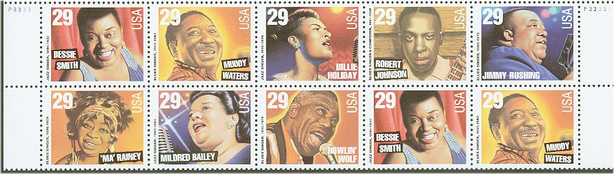 2854-61 29c Jazz/Blues Singers Set of 8 Used Singles #2854-61usg