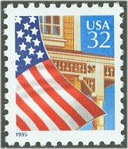 2897 32c Flag over Porch F-VF Mint NH Plate Block of 4 #2897pb