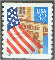 2914 32c Flag over Porch Coil (SV) F-VF Mint NH #2914nh