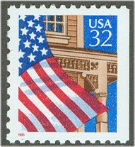 2916 32c Flag over Porch from booklet F-VF Mint NH #2916nh