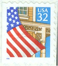 2920b 32c Flag over Porch small 1995 Used Single #2920bused