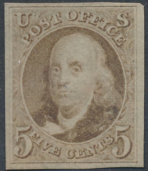  3 5c Franklin, brown, Reproduction VF Unused No Gum As Issued #3vfng