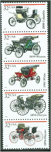 3019-23s 32c Antique Automobiles Full Sheet #3019-23sh