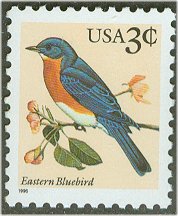 3033 3c Bluebird redrawn Plate Block #3033pb