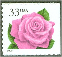 3052f 33c Coral Pink Rose(2000) Double Sided Bklt of 20 #3052f
