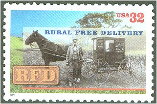 3090 32c Rural Free Delivery Plate Block #3090pb