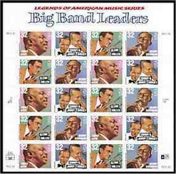 3096-9s 32c Band Leaders Full Sheet #3096-9dh
