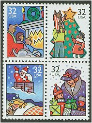 3108-11 32c Christmas Family Scenes Singles F-VF Mint NH #3108-11sg