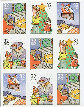 3116a 32c Christmas Family Scenes, Pane of 20 F-VF Mint NH #3116a