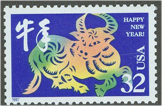 3120 32c Chinese New Year Ox F-VF Mint NH #3120nh