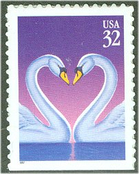 3123 32c Love Swans Used Single #3123used