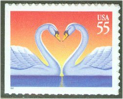 3124a 55c Love Swans Booklet Pane of 20 F-VF Mint NH #3124a