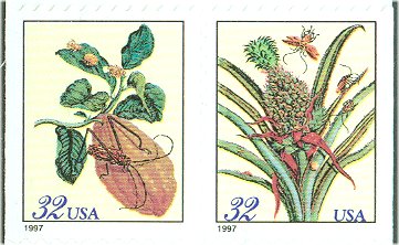 3128-9 32c Botanical from vending booklet F-VF Mint NH #3128-9