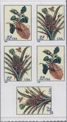 3129b 32c Botanical, Booklet Pane of 5 F-VF Mint NH #3129b