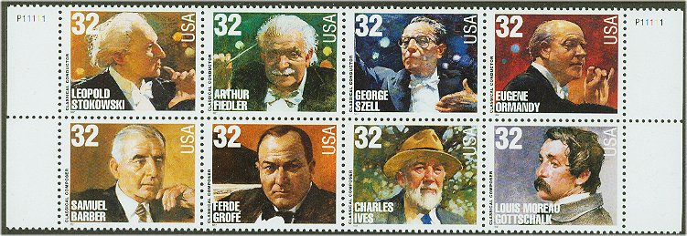 3158-65 32c Composers F-VF Mint NH #3158-65blknh
