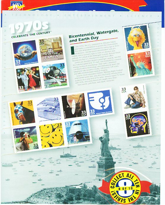 3189 1970's Celebrate The Century Sheet F-VF Mint NH #3189shnh
