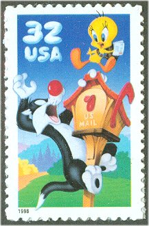 3204a 32c Sylvester  Tweety, single stamp F-VF Mint NH #3204anh