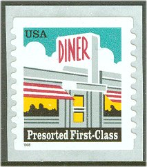 3208A (25c) Diner Coil, Self Adhesive F-VF Mint NH #3208anh