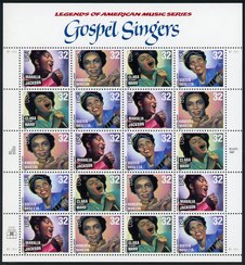 3216-9s 32c Gospel Singers Full Sheet #3216-9sh
