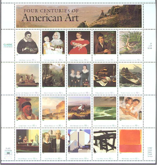3236 32c American Art Sheet of 20 Used #3236shused