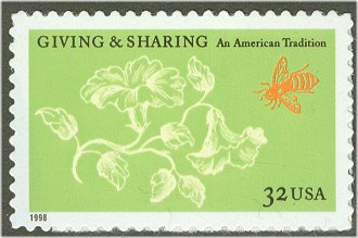 3243 32c Giving and Sharing Plate Block #3243pb