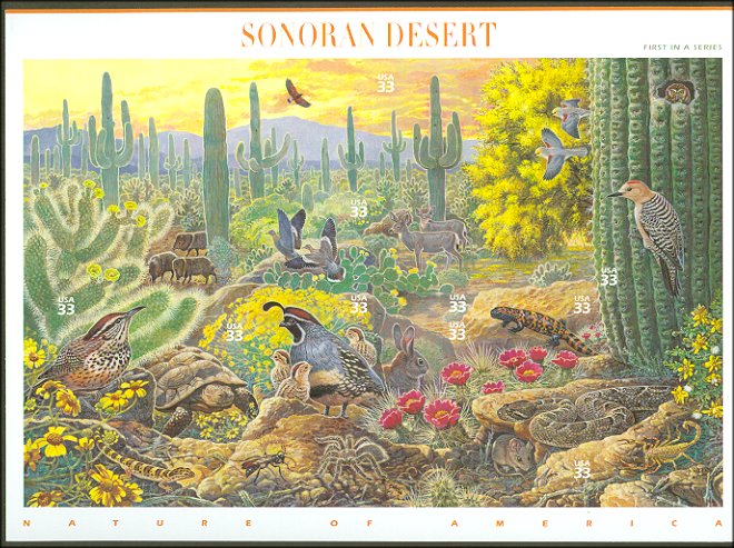 3293 33c Sonoran Desert sheet of 10 F-VF Mint NH #3293sh