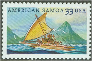 3389 33c American Samoa Plate Block #3389_pb